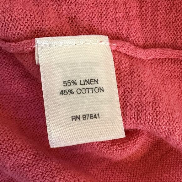 J. Jill Pink 3/4 Sleeve Linen Blend Round Neck Shirt Size Large - Picture 9 of 13